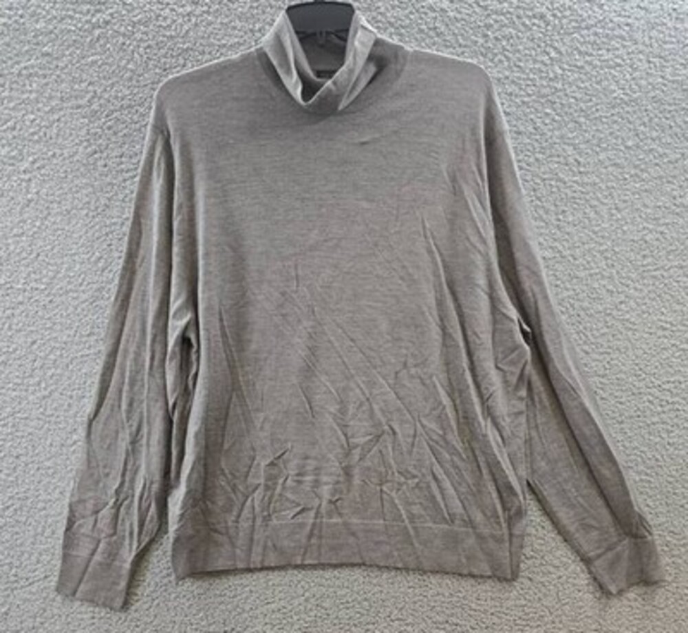 The Men's Store at Bloomingdale's Merino Wool Turtleneck Sweater XXL Gray Ash